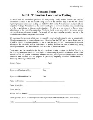 impact testing consent form|ImPACT BASELINE TESTING CONSENT FORM I.